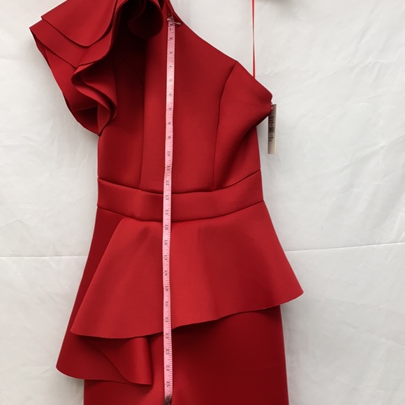 Red and black 🖤❤️color ruffle one shoulder flounce jumpsuit jumper - Picture 5 of 6